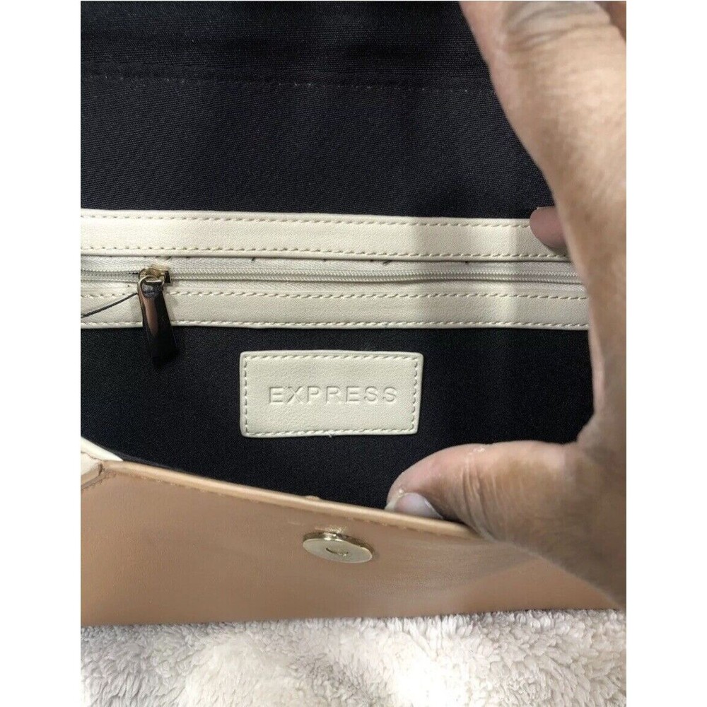 Express Envelope Clutch Purse Colorblock Black Brown Beige Church Party - Picture 11 of 13
